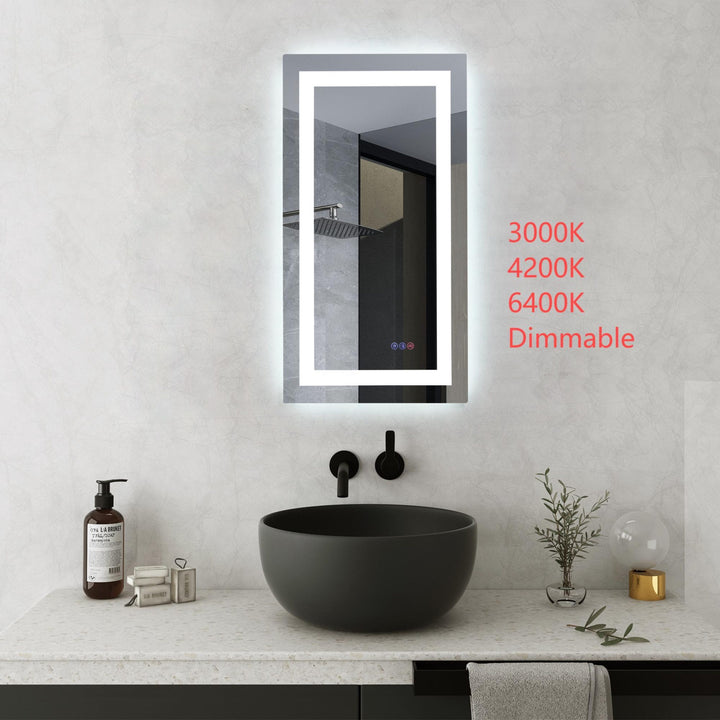 Frameless LED Rectangle Mirror III by Elegant - view 8