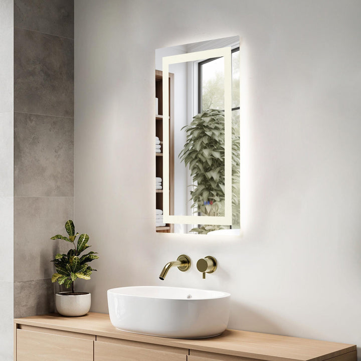 Frameless LED Rectangle Mirror III by Elegant - view 10