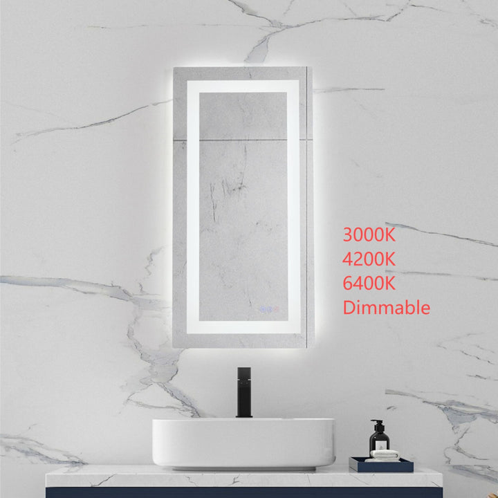 Frameless LED Rectangle Mirror III by Elegant - view 14