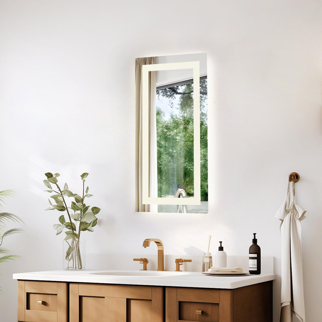 Frameless LED Rectangle Mirror III by Elegant - view 16