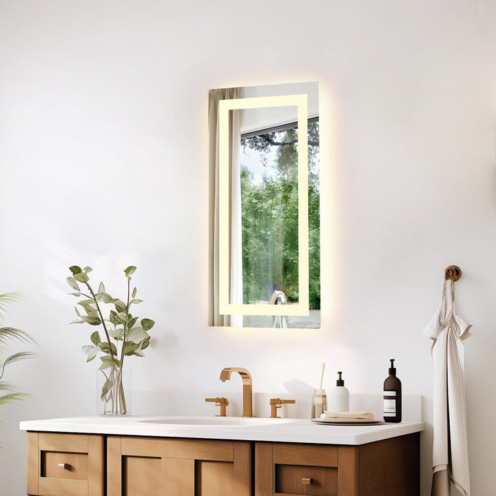 Frameless LED Rectangle Mirror III by Elegant - view 17