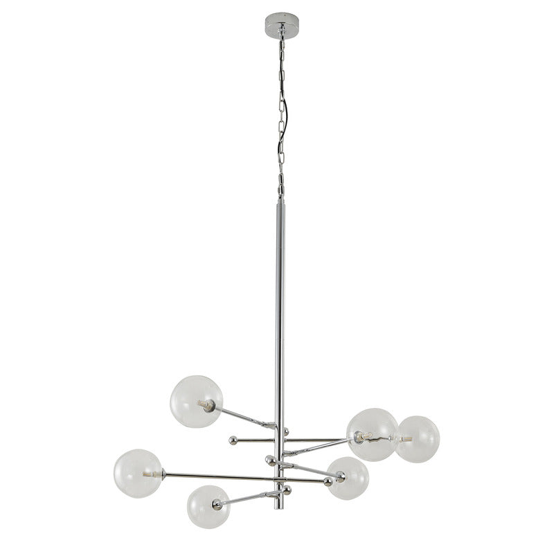 Metal Frame Ceiling Fixture with Clear Glass Globe Shades by Bethel - view 2