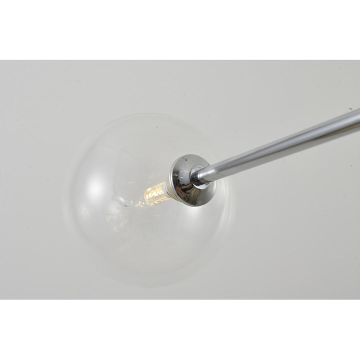 Metal Frame Ceiling Fixture with Clear Glass Globe Shades by Bethel - view 4