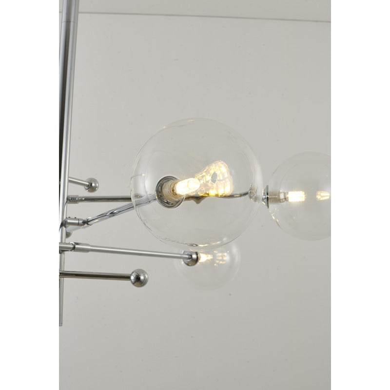 Metal Frame Ceiling Fixture with Clear Glass Globe Shades by Bethel - view 3