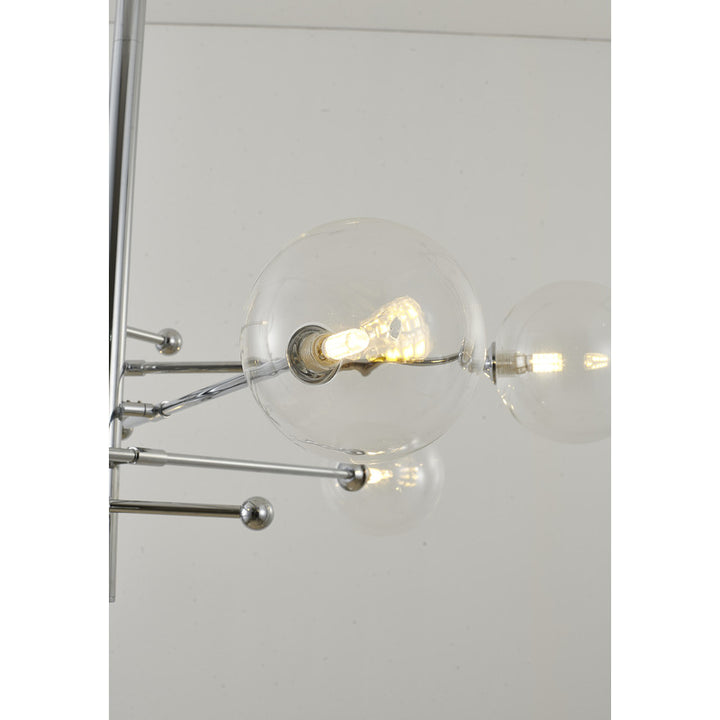 Metal Frame Ceiling Fixture with Clear Glass Globe Shades by Bethel - view 3