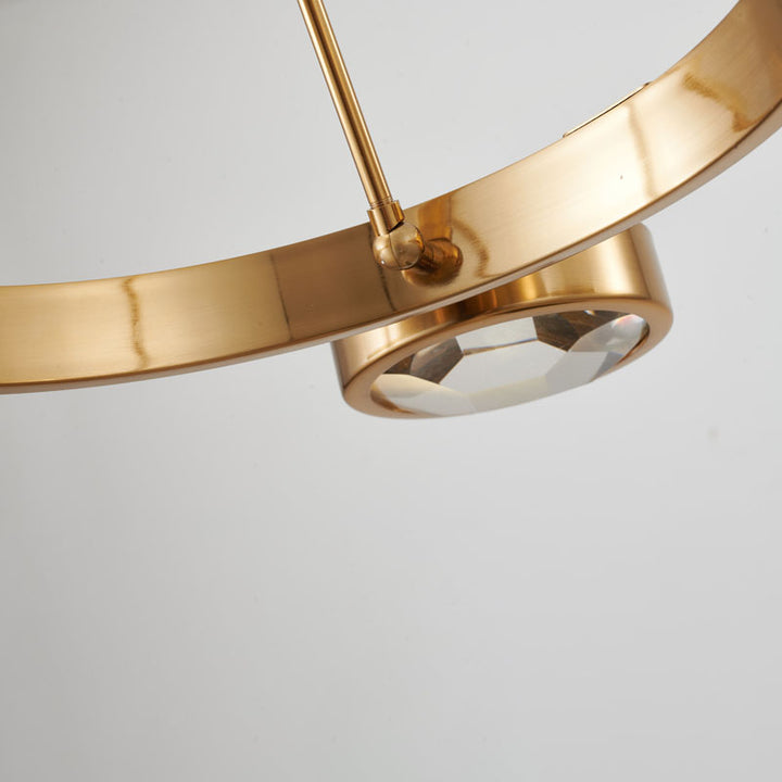 Brass Frame Chandelier with Distorted Clear Crystal Covers by Bethel - view 8