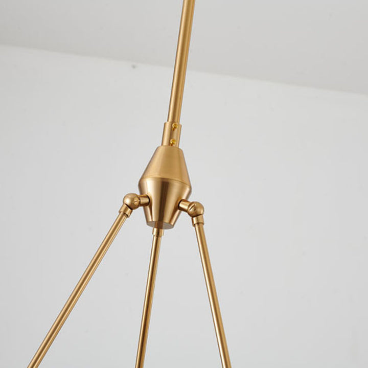 Brass Frame Chandelier with Distorted Clear Crystal Covers by Bethel - view 10