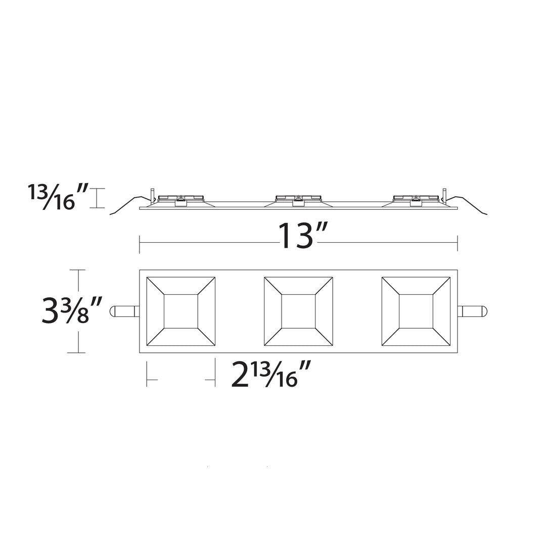 Ocularc 2" Multiples 3 Light Bevel Trimmed