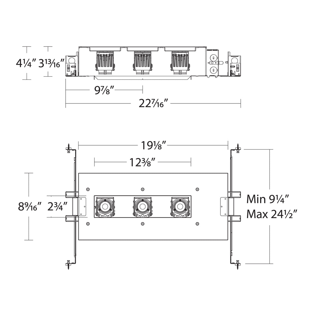 Ocularc 2" Multiples 3 Light Housing