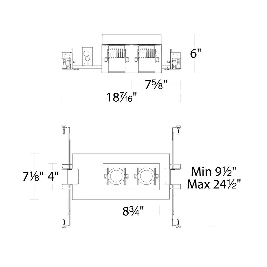 Precision Multiples - 4" Adjustable Spot 2 Light Housing