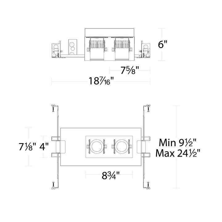 Precision Multiples - 4" Adjustable Spot 2 Light Housing