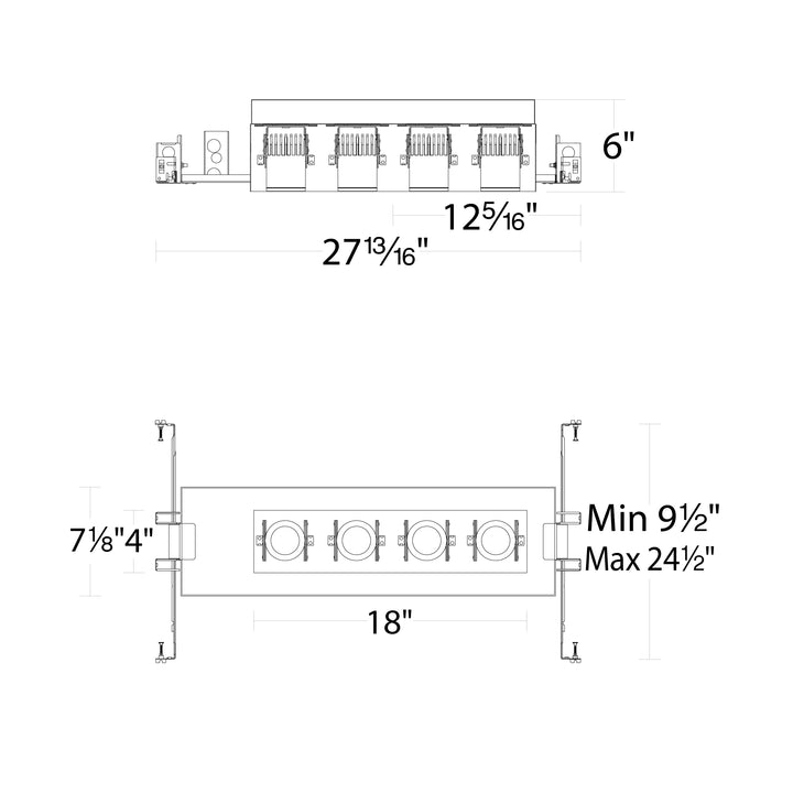 Precision Multiples - 4" Adjustable Spot 4 Light Housing