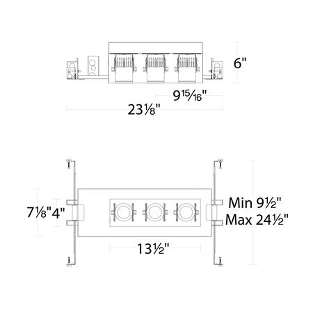 Precision Multiples - 4" Adjustable Spot 3 Light Housing