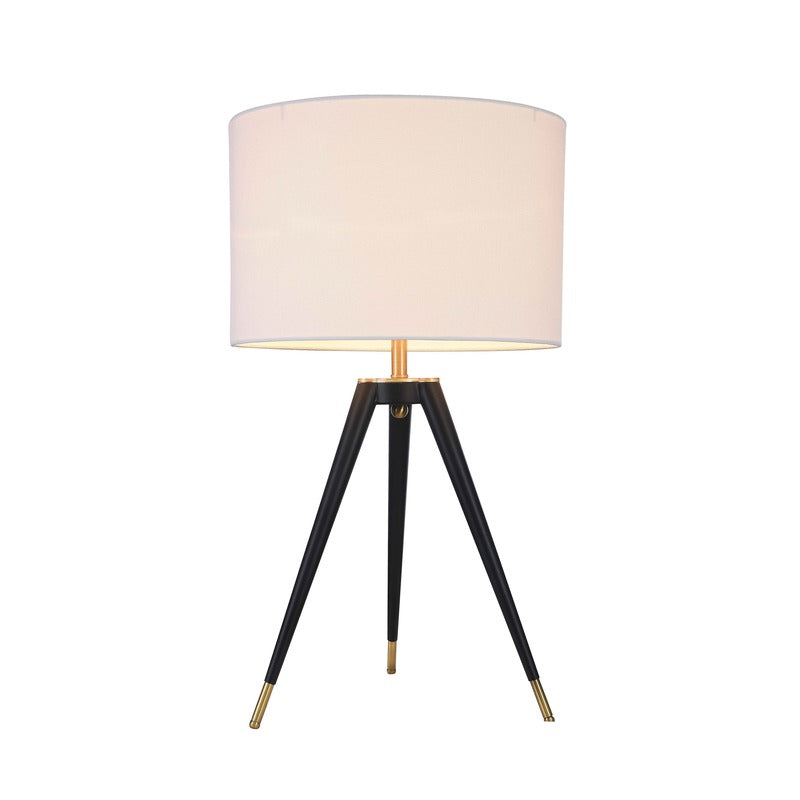 Frame with Hardware Table Lamp with Linen Drum Shade, 13.78", by Bethel