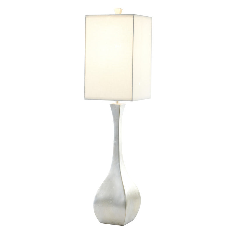 Foiled Framed Table Lamp with Linen Drum Shade, 10", by Bethel