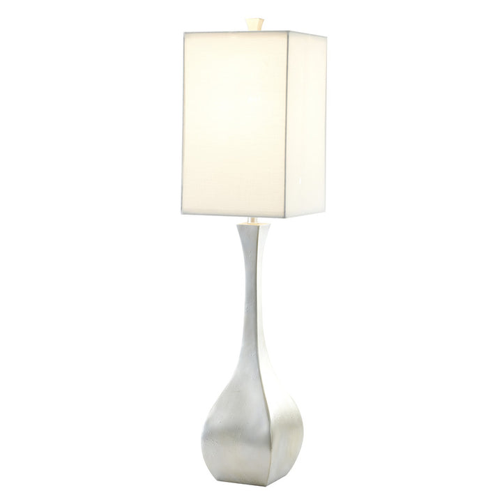 Foiled Framed Table Lamp with Linen Drum Shade, 10", by Bethel