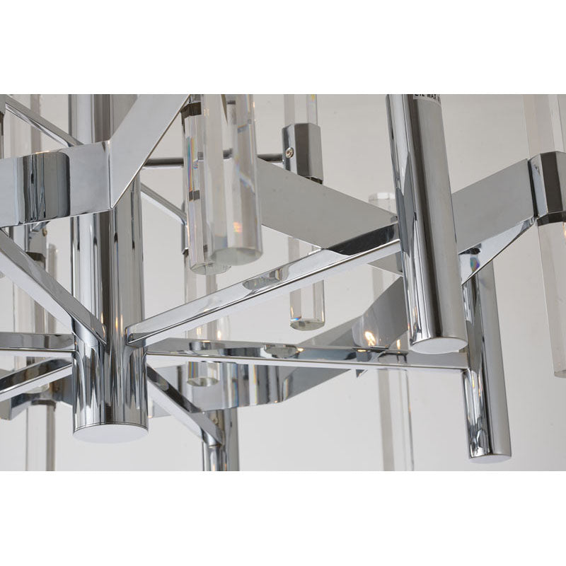 Two Tier Metal Frame Chandelier with Clear Crystal Rods by Bethel - view 19
