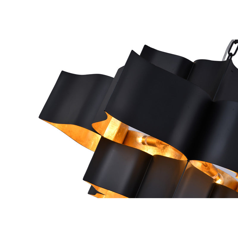 Three Tier Chandelier with Leaf Interior by Bethel - view 13