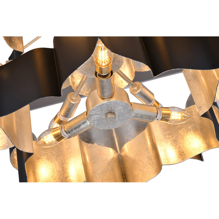 Three Tier Chandelier with Leaf Interior by Bethel - view 21