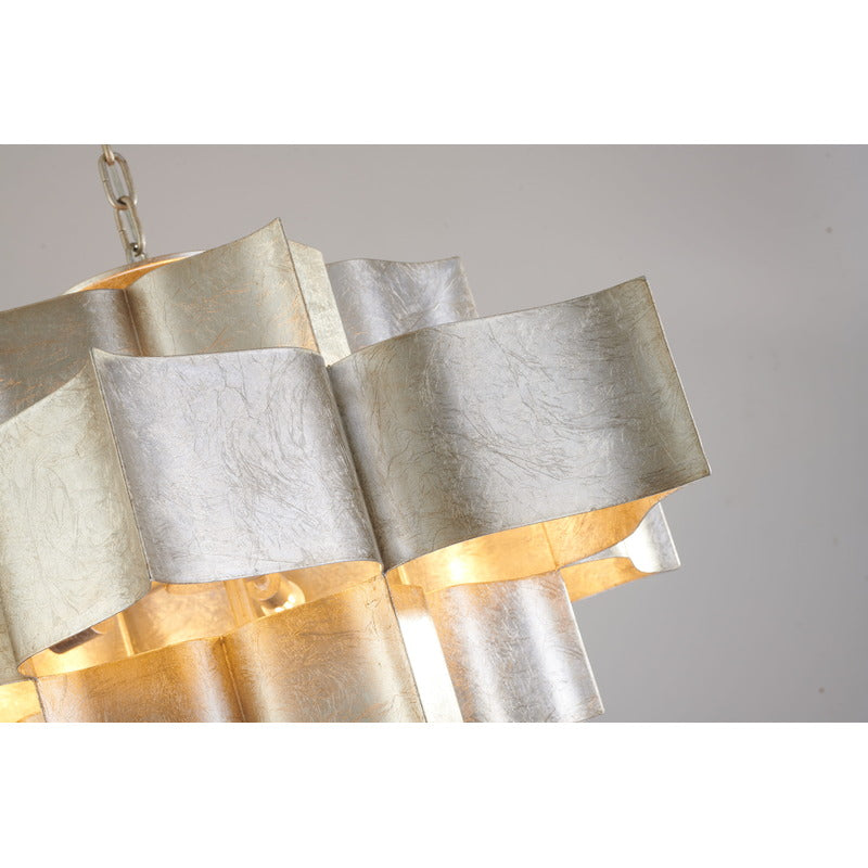Three Tier Chandelier with Leaf Interior by Bethel - view 2