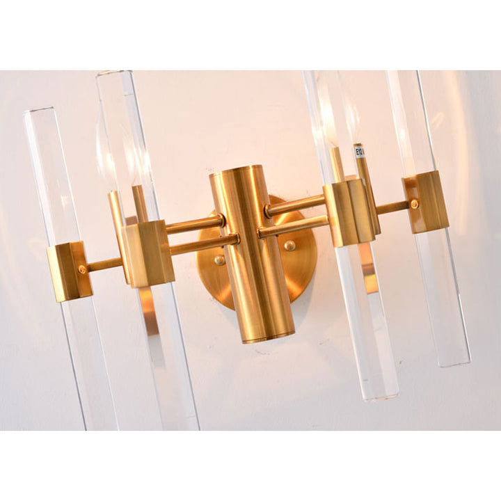 Metal Framed Wall Sconce with Clear Crystals by Bethel - view 3