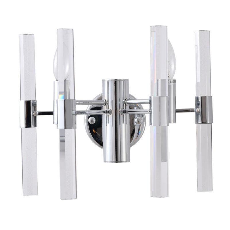 Metal Framed Wall Sconce with Clear Crystals by Bethel - view 8