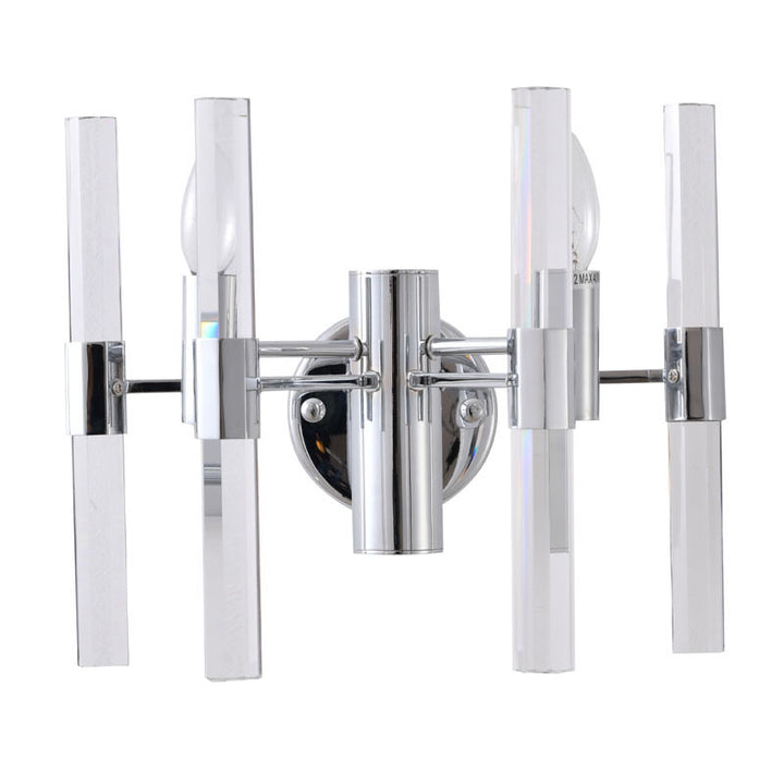 Metal Framed Wall Sconce with Clear Crystals by Bethel - view 8