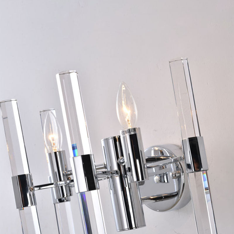 Metal Framed Wall Sconce with Clear Crystals by Bethel - view 9