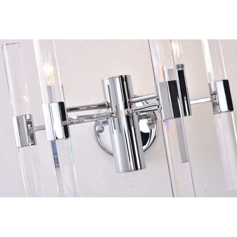 Metal Framed Wall Sconce with Clear Crystals by Bethel - view 10