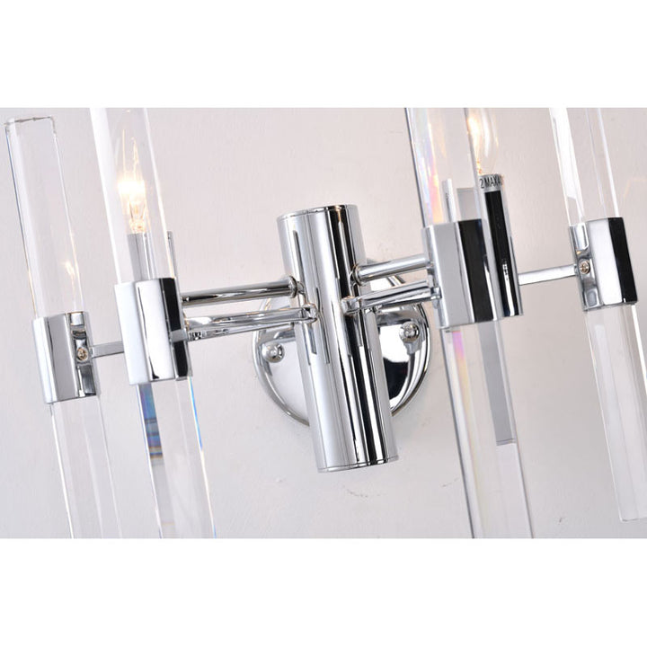 Metal Framed Wall Sconce with Clear Crystals by Bethel - view 10