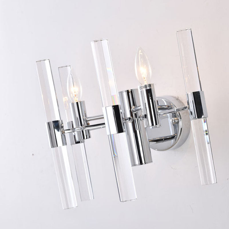 Metal Framed Wall Sconce with Clear Crystals by Bethel - view 11