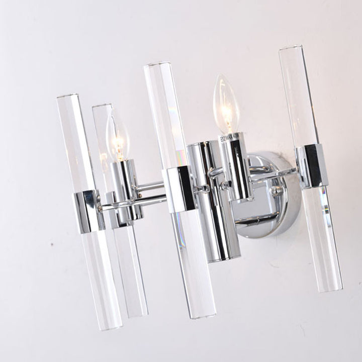 Metal Framed Wall Sconce with Clear Crystals by Bethel - view 11