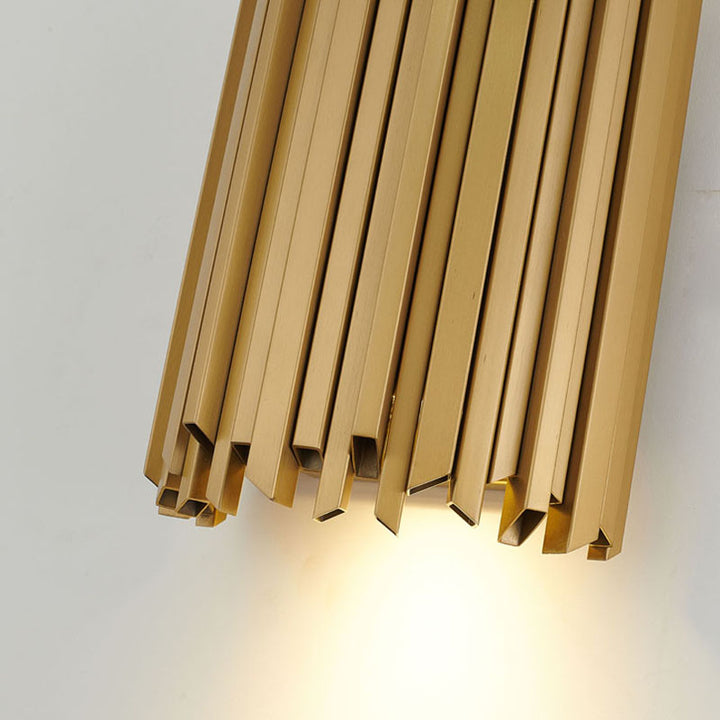 Satin Brass Stainless Steel Frame Wall Sconce by Bethel - view 5