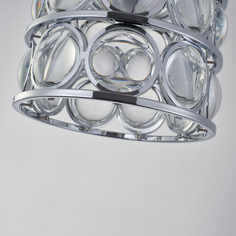 Metal Frame Single Pendant Light with Clear Magnifying Glass by Bethel - view 3