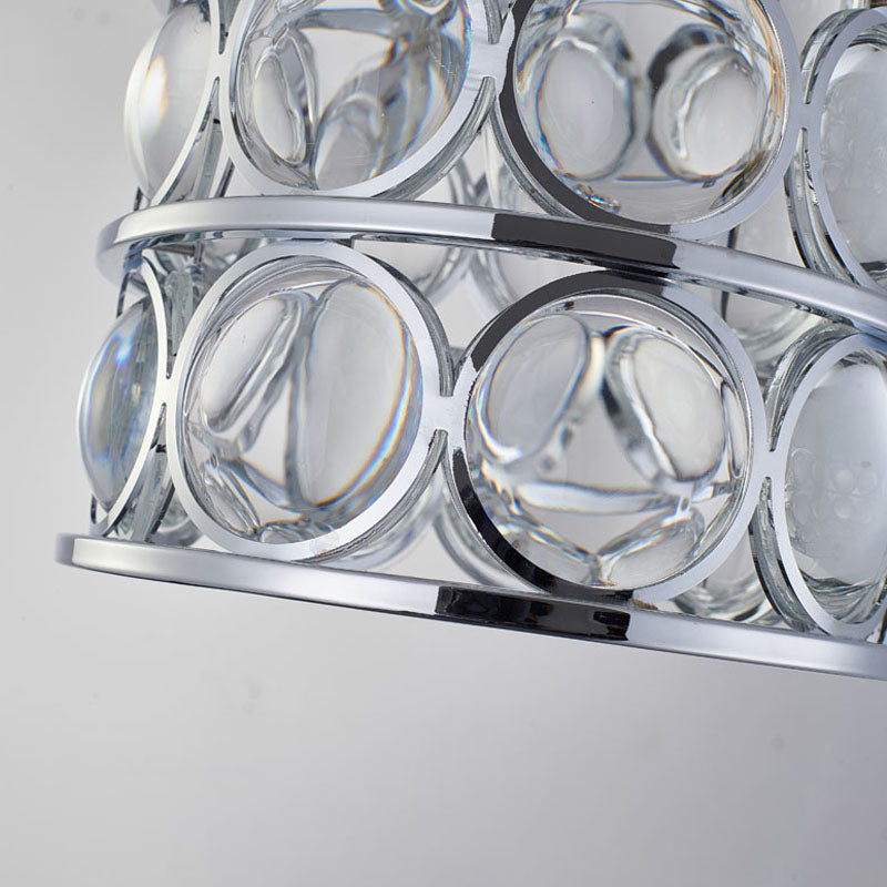 Metal Frame Single Pendant Light with Clear Magnifying Glass by Bethel - view 4