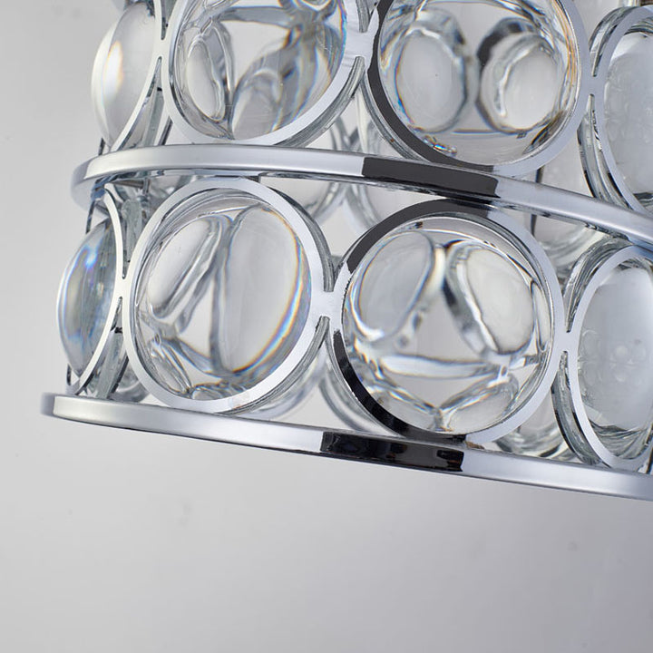 Metal Frame Single Pendant Light with Clear Magnifying Glass by Bethel - view 4