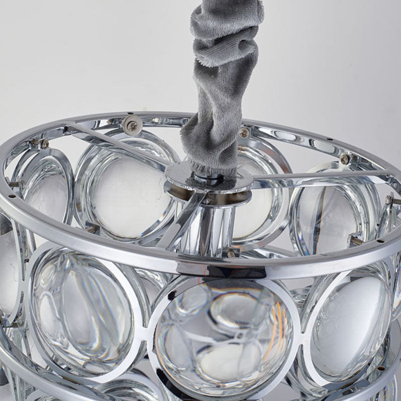 Metal Frame Single Pendant Light with Clear Magnifying Glass by Bethel - view 5