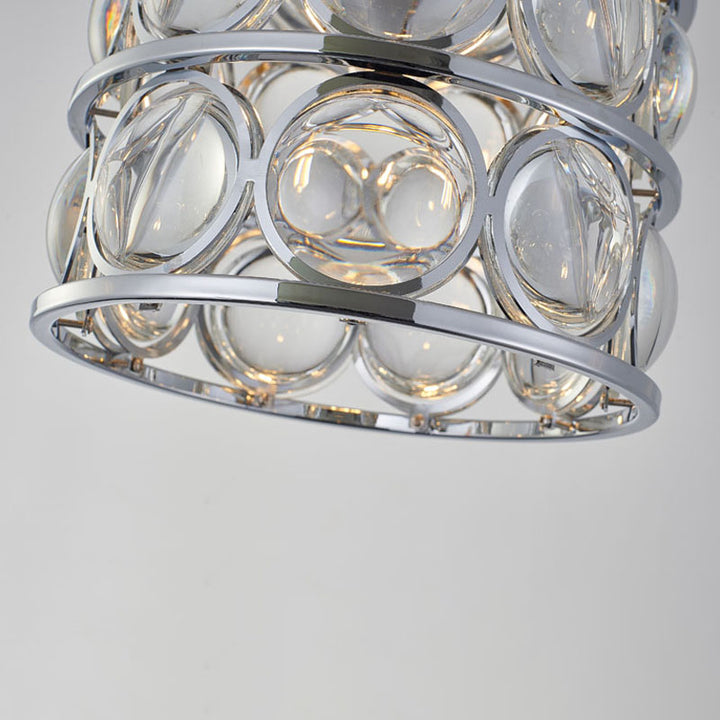 Metal Frame Single Pendant Light with Clear Magnifying Glass by Bethel - view 6