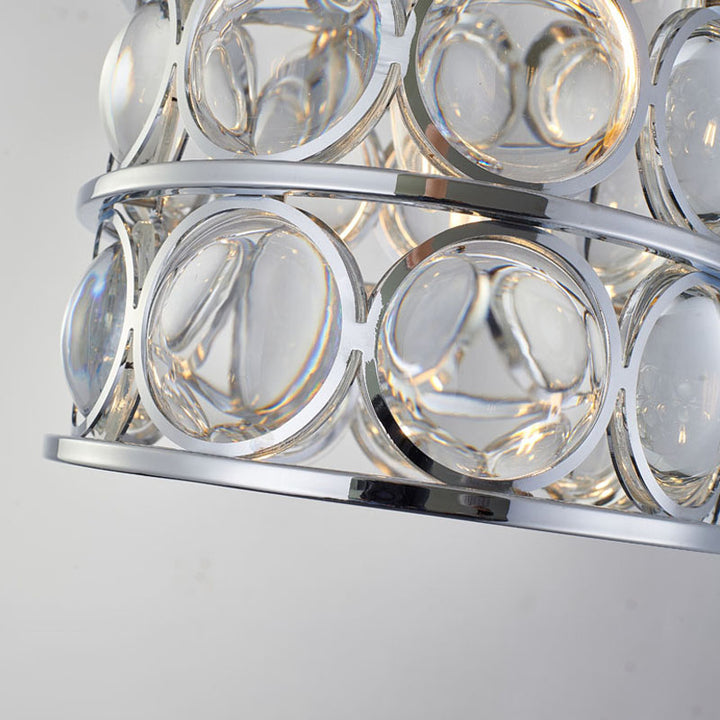 Metal Frame Single Pendant Light with Clear Magnifying Glass by Bethel - view 7