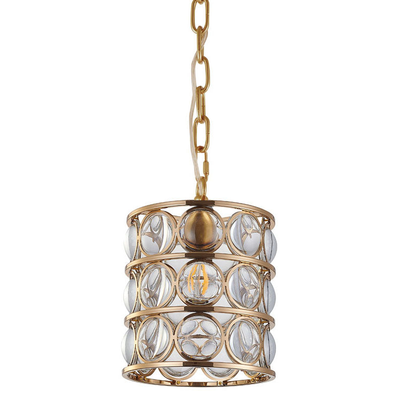 Metal Frame Single Pendant Light with Clear Magnifying Glass by Bethel - view 11