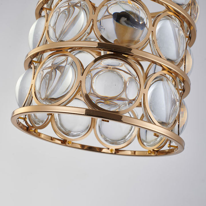 Metal Frame Single Pendant Light with Clear Magnifying Glass by Bethel - view 12