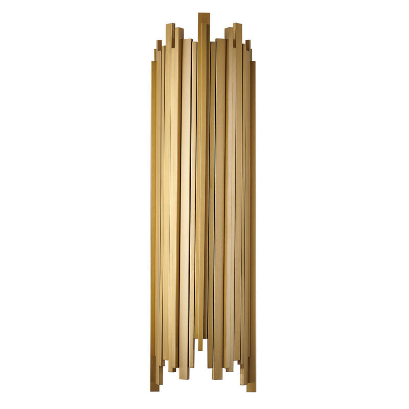 Brushed Gold Hairline Wall Sconce with Up/down Lighting by Bethel - view 2