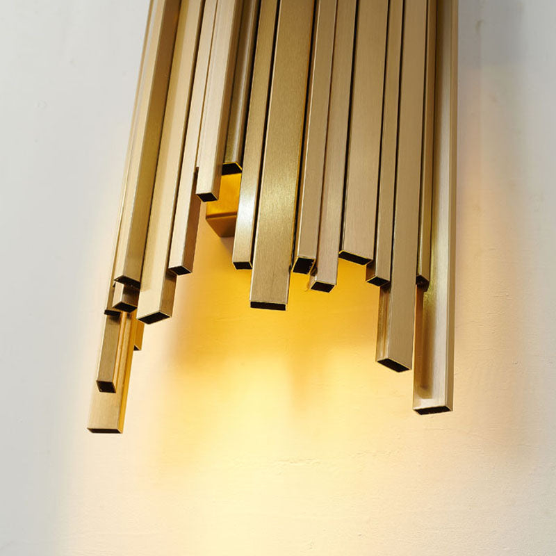 Brushed Gold Hairline Wall Sconce with Up/down Lighting by Bethel - view 4