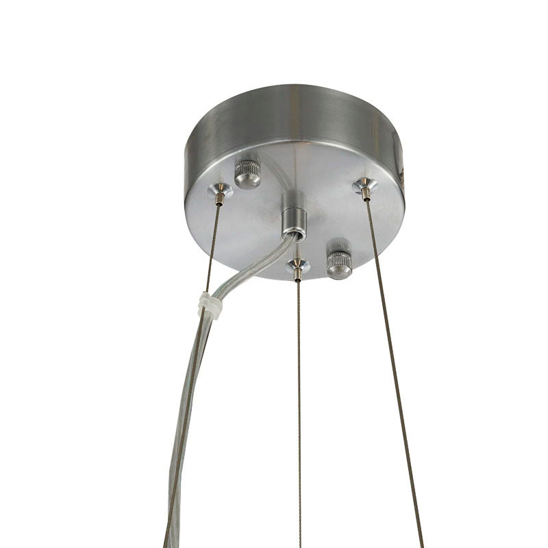Stainless Steel Hairline Frame Chandelier with Clear Hanging Crystals by Bethel - view 5