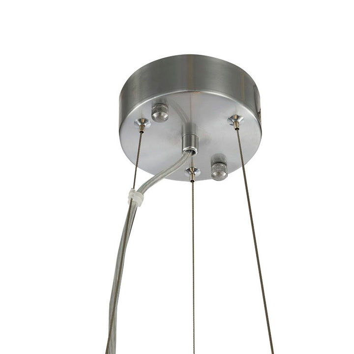 Stainless Steel Hairline Frame Chandelier with Clear Hanging Crystals by Bethel - view 5