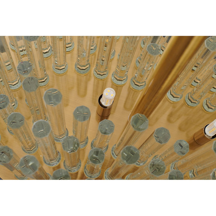 Oval Metal Frame Chandelier with Clear Glass Rods by Bethel - view 12