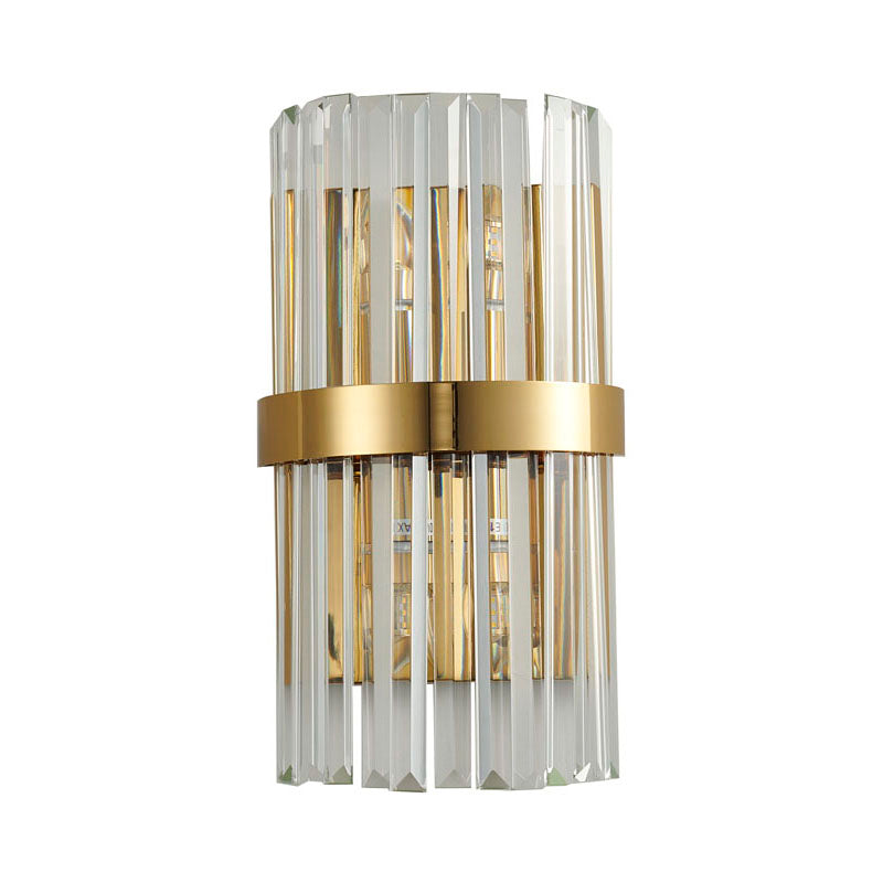 Gold Metal Band Frame Wall Sconce with Clear Crystals by Bethel - view 2