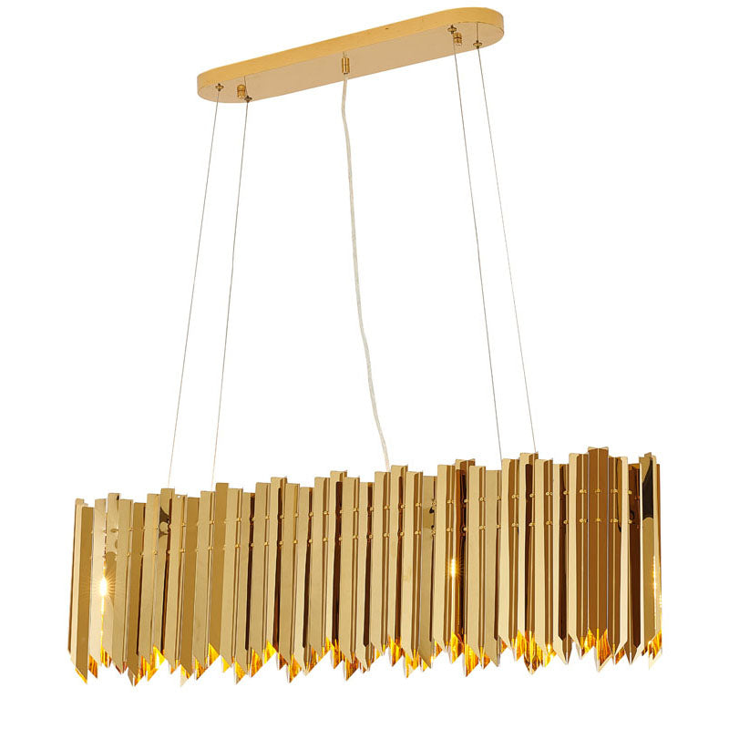 Gold Stainless Steel Oval Spike Frame Chandelier by Bethel