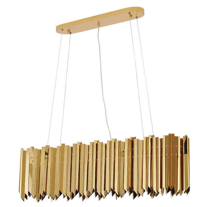 Gold Stainless Steel Oval Spike Frame Chandelier by Bethel - view 2