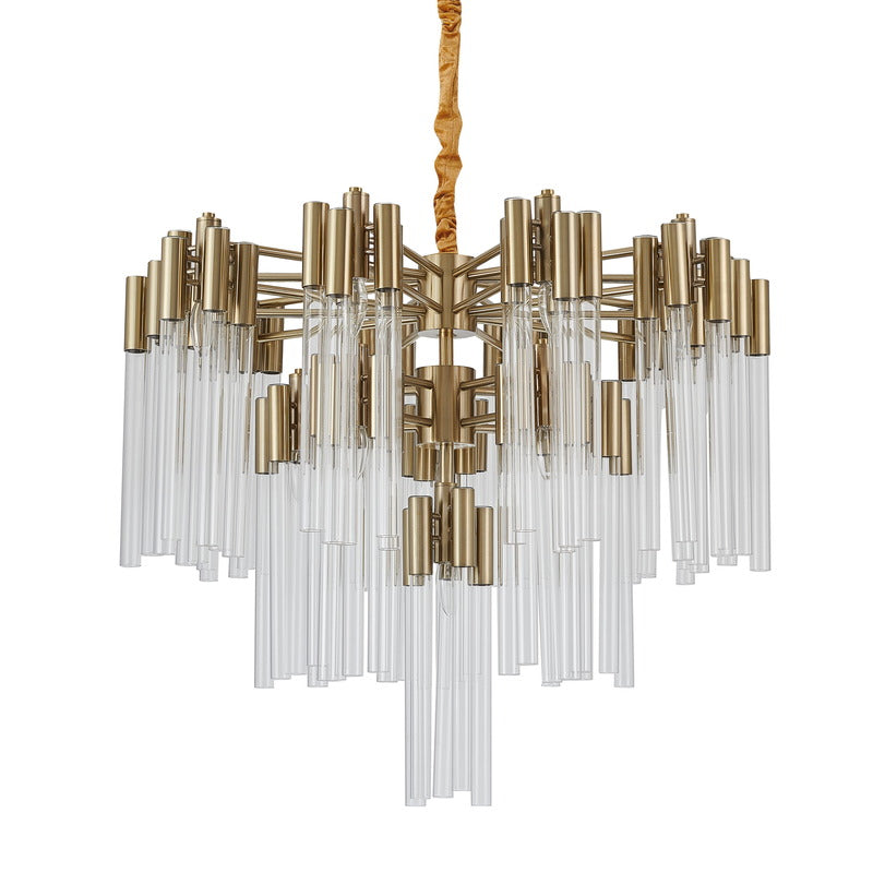 Three Tier Frame Chandelier with Clear Glass Tubes by Bethel - view 7